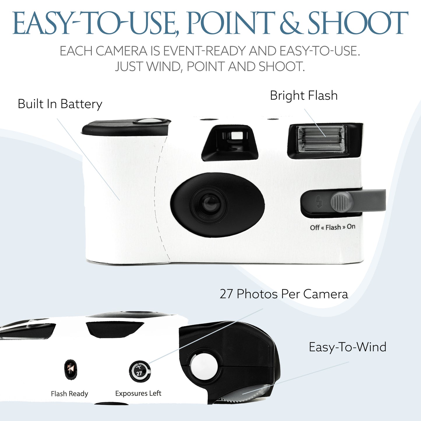 White 12-Pack Disposable Cameras