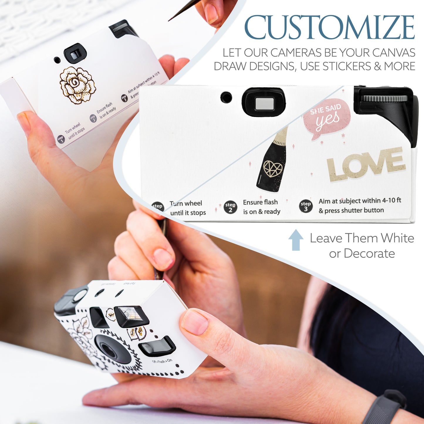White 12-Pack Disposable Cameras