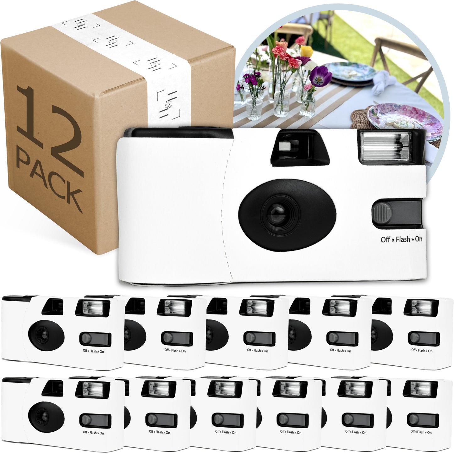 White 12-Pack Disposable Cameras